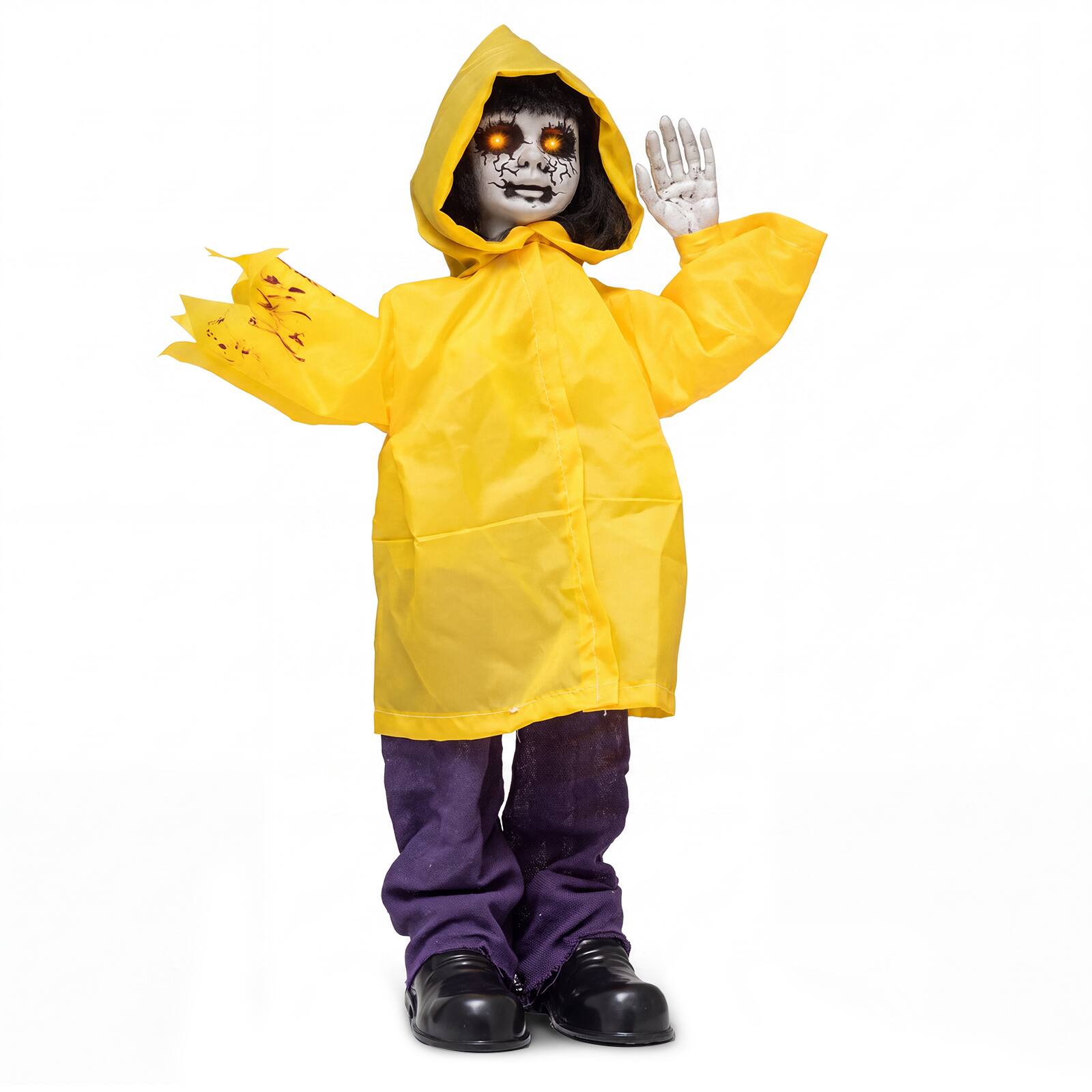 Alt View 1. Costway - Costway Animatronic Haunted Boy with Light Up Eyes & Sound Activated Sensor, Indoor Outdoor - Multicolor.