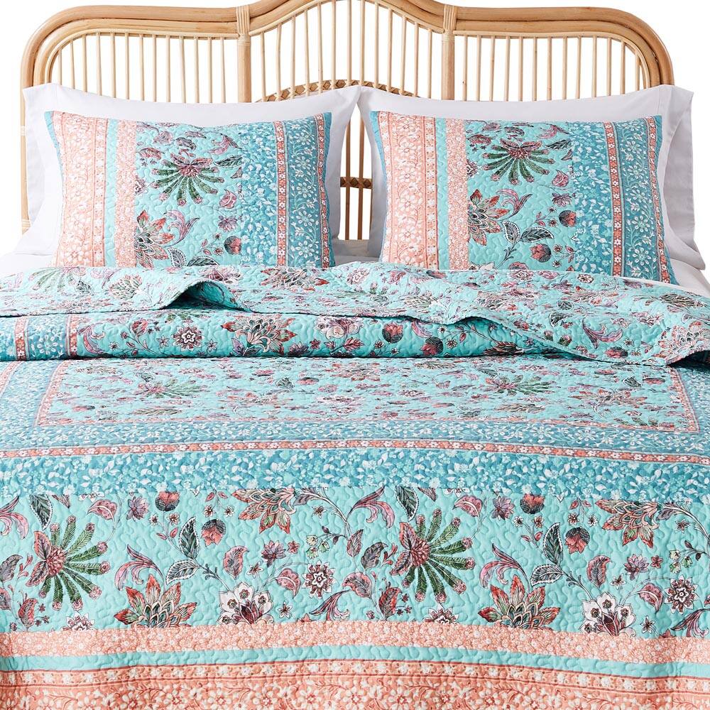 Left. BreeBe - Audrey Sham Standard - Turquoise.
