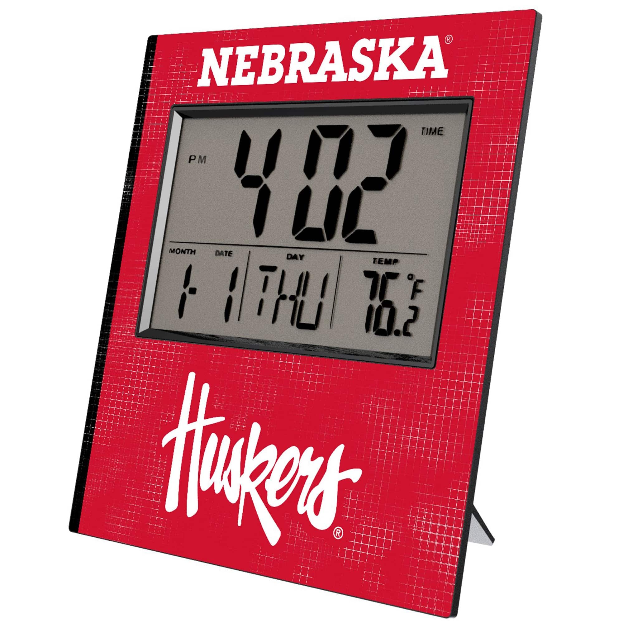 NEBRASKA  
TIME  
4:02 PM  
MONTH 11 DATE 1 DAY THU TEMP 76°F  
Huskers