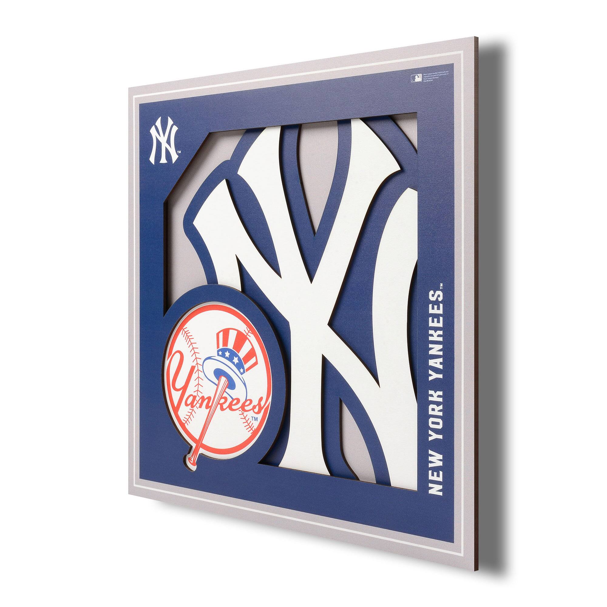 YouTheFan - New York Yankees 12'' x 12'' 3D Logo Wall Art - Multicolor