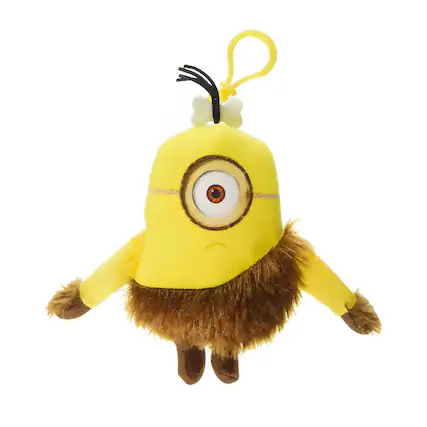 Front. Commonwealth Toys - Minion Movie Jungle Minion (1 Eye) Clip-On 5" Plush - Yellow.