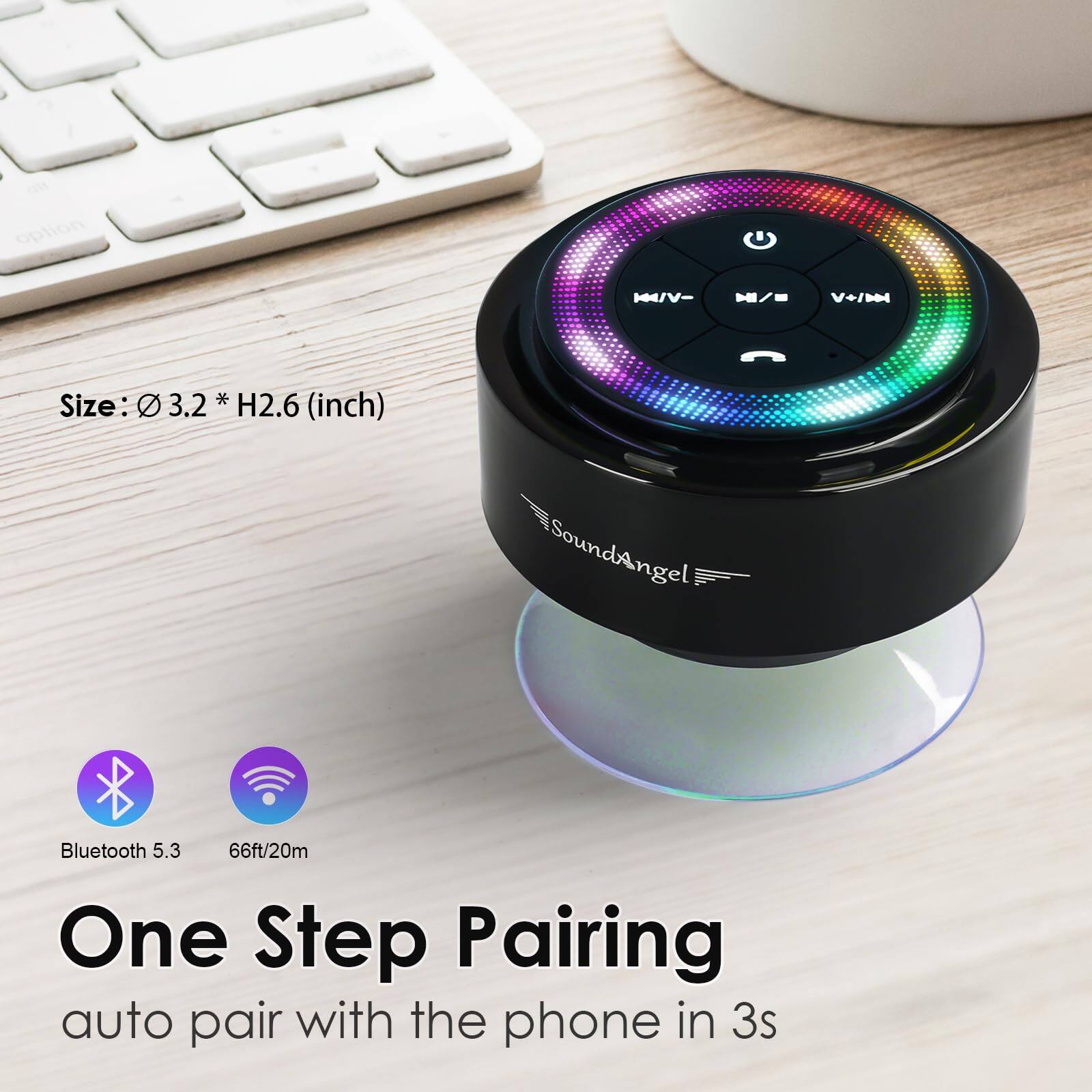 - Size: Ø 3.2 * H2.6 (inch)
- Bluetooth 5.3
- 66ft/20m
- One Step Pairing
- auto pair with the phone in 3s