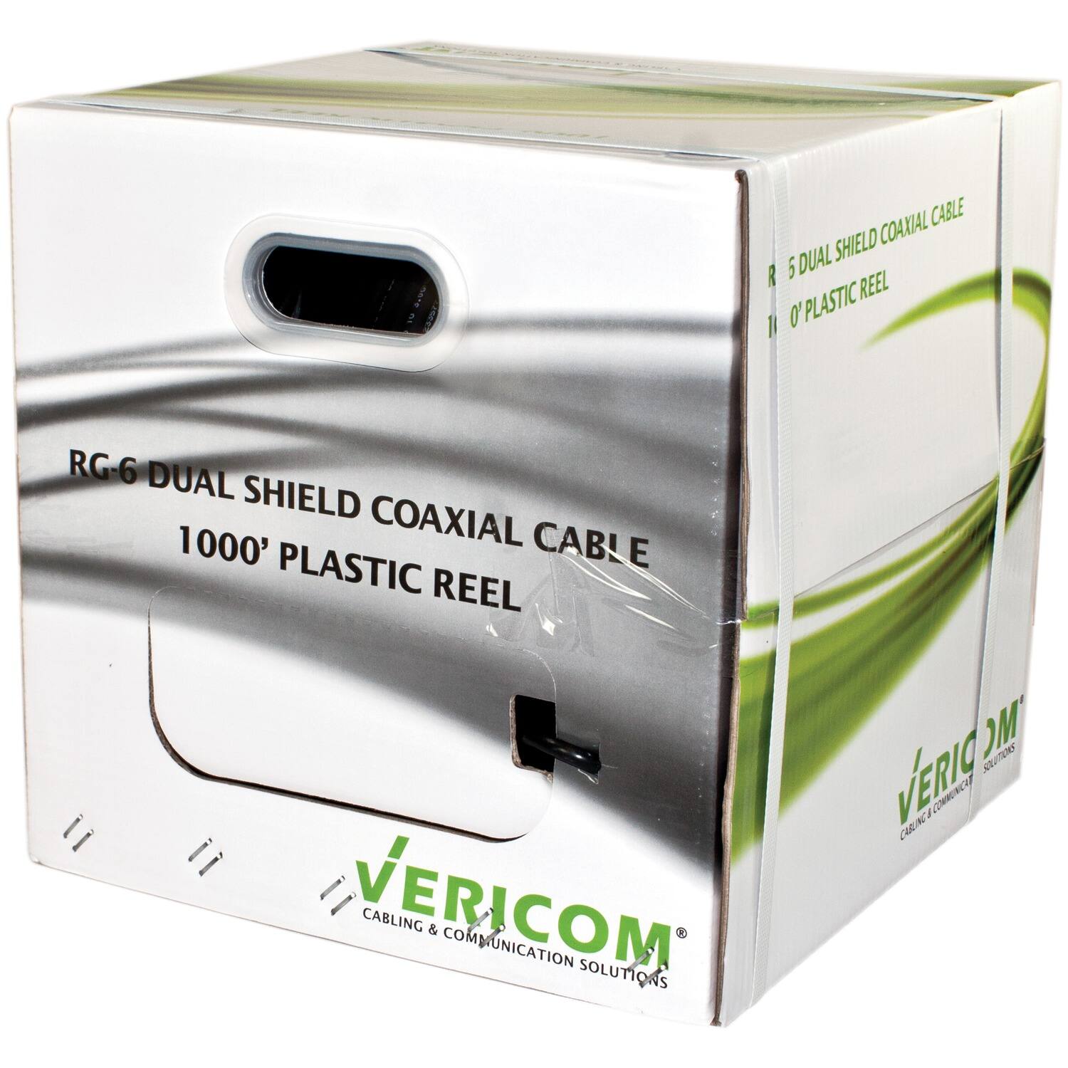 RG-6 DUAL SHIELD COAXIAL CABLE  
1000' PLASTIC REEL  

VERICOM  
CABLING & COMMUNICATION SOLUTIONS