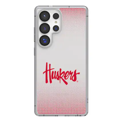 Front. Keyscaper - Nebraska Huskers Linen Logo Galaxy Clear Case - S25 - Multicolor.