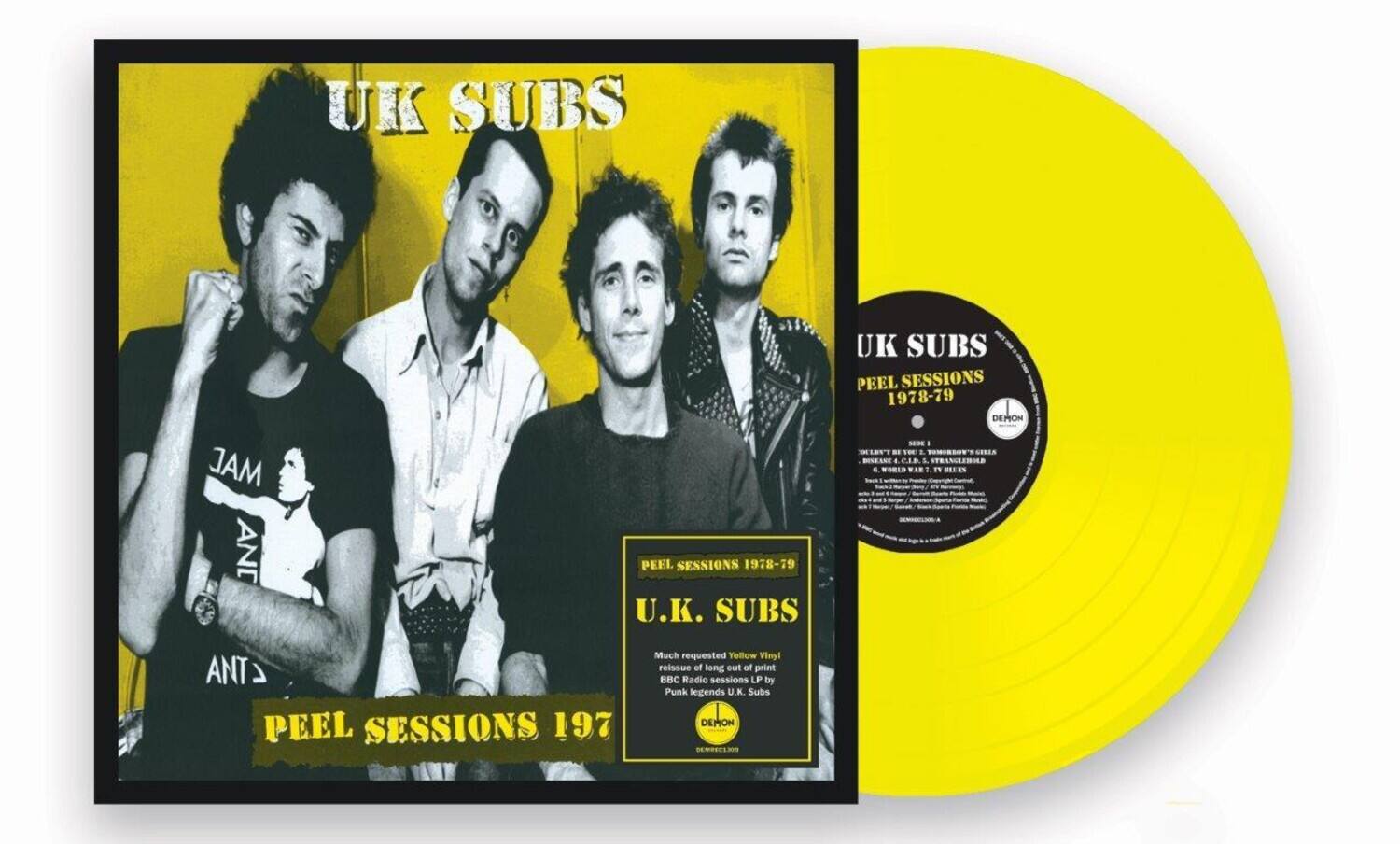 UK SUBS  
PEEL SESSIONS 1978-79  

Much requested Yellow Vinyl reissue of long out of print BBC Radio sessions LP by Punk legends U.K. Subs  

UK SUBS  
PEEL SESSIONS 1978-79  

DEMON
