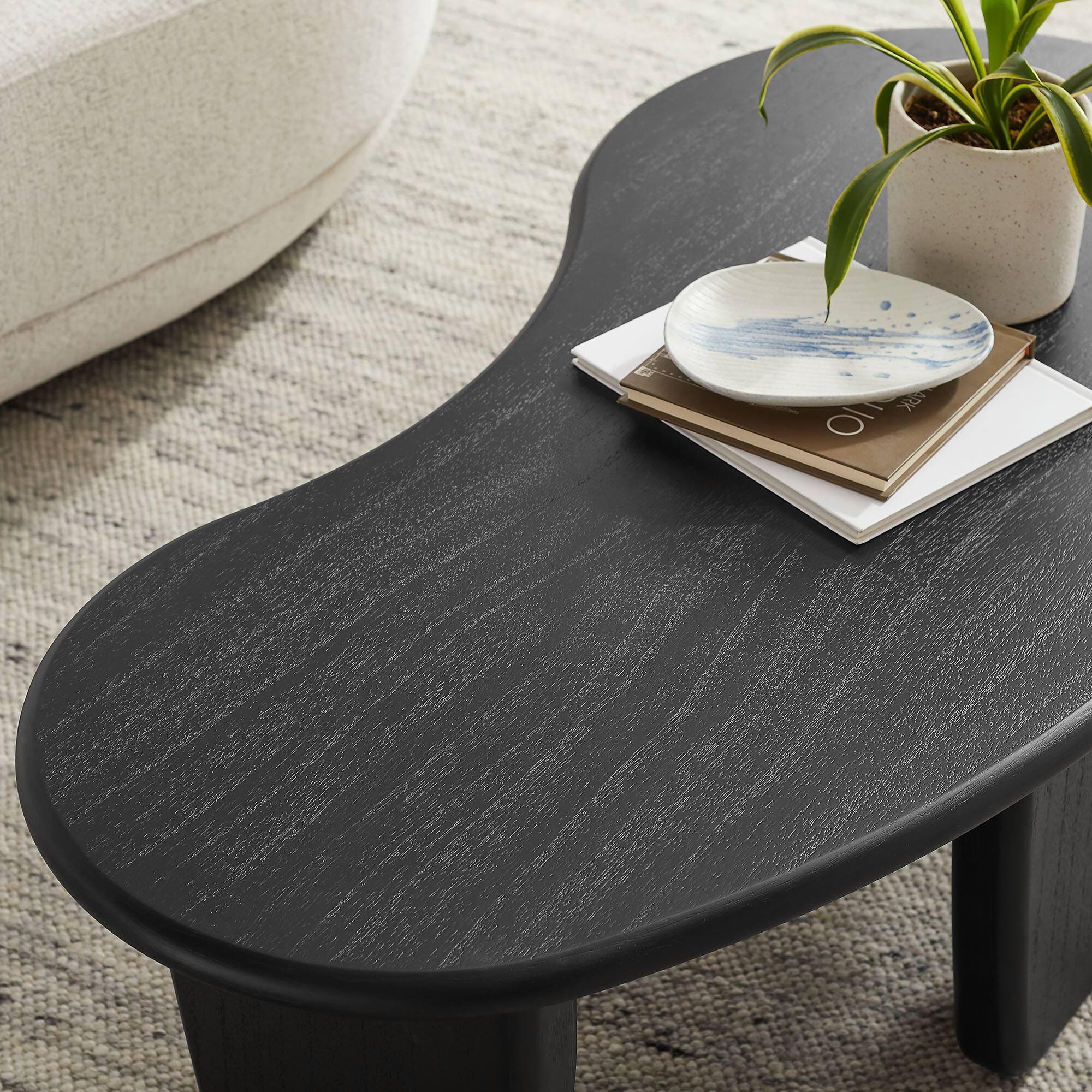 Alt View 1. Modway - Vetra Kidney-Shaped Free Coffee Table by Modway - Black.
