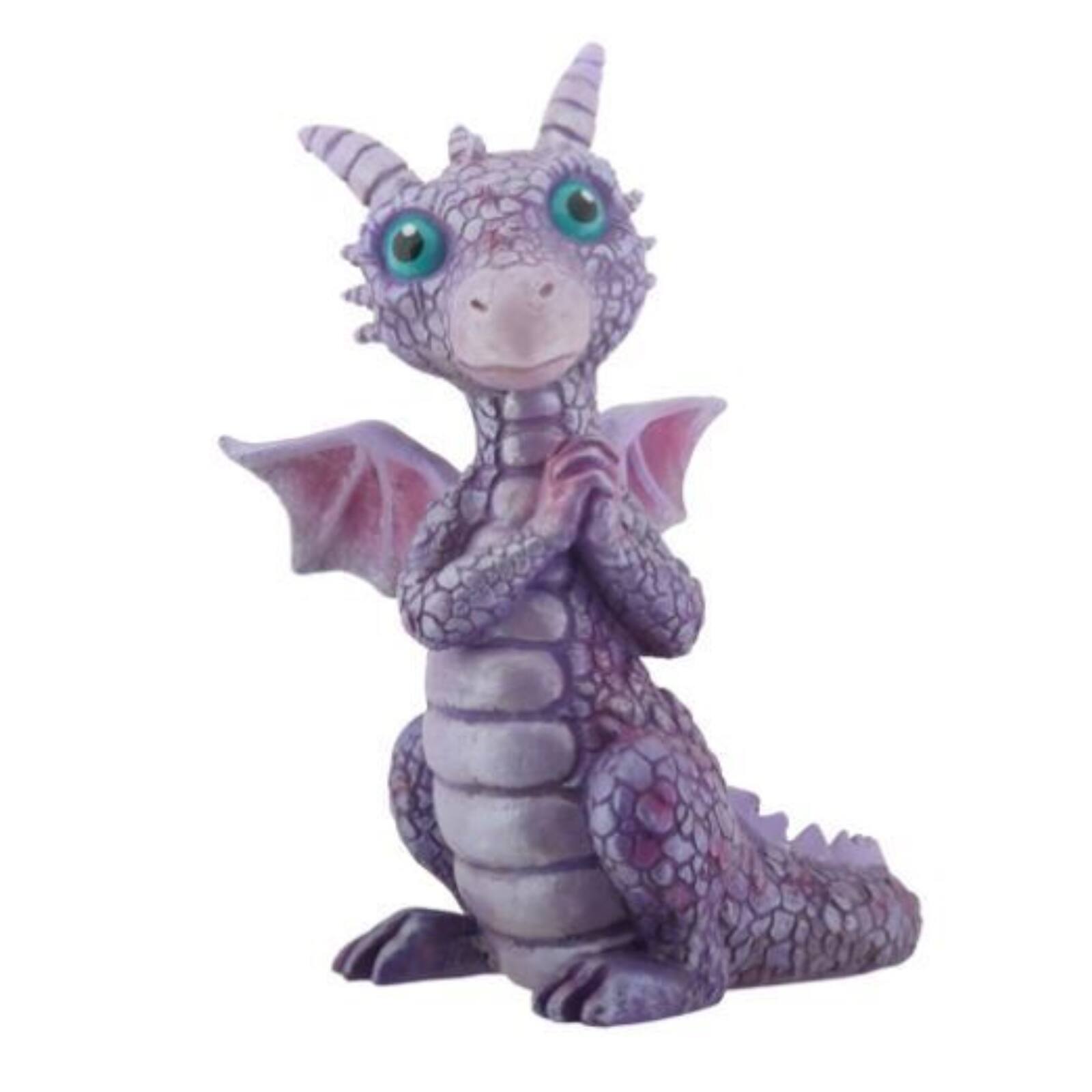 Front. Pacific Trading - Purple and Pink Baby Dragon Figurine 3.75 inch - Purple.