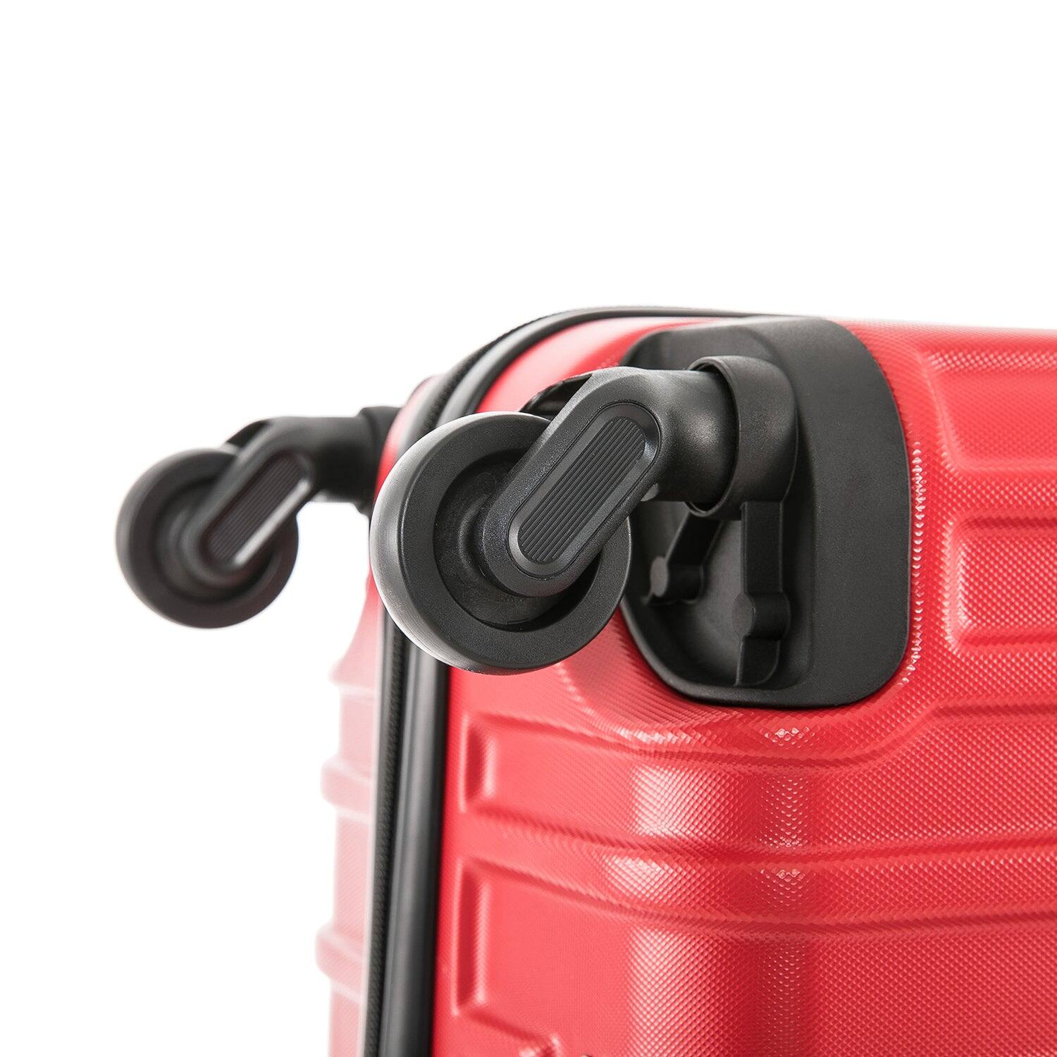 Alt View 3. InUSA - Vasty Lightweight Hardside Spinner 3 Piece Luggage Set  20"/24"/28" - RED.