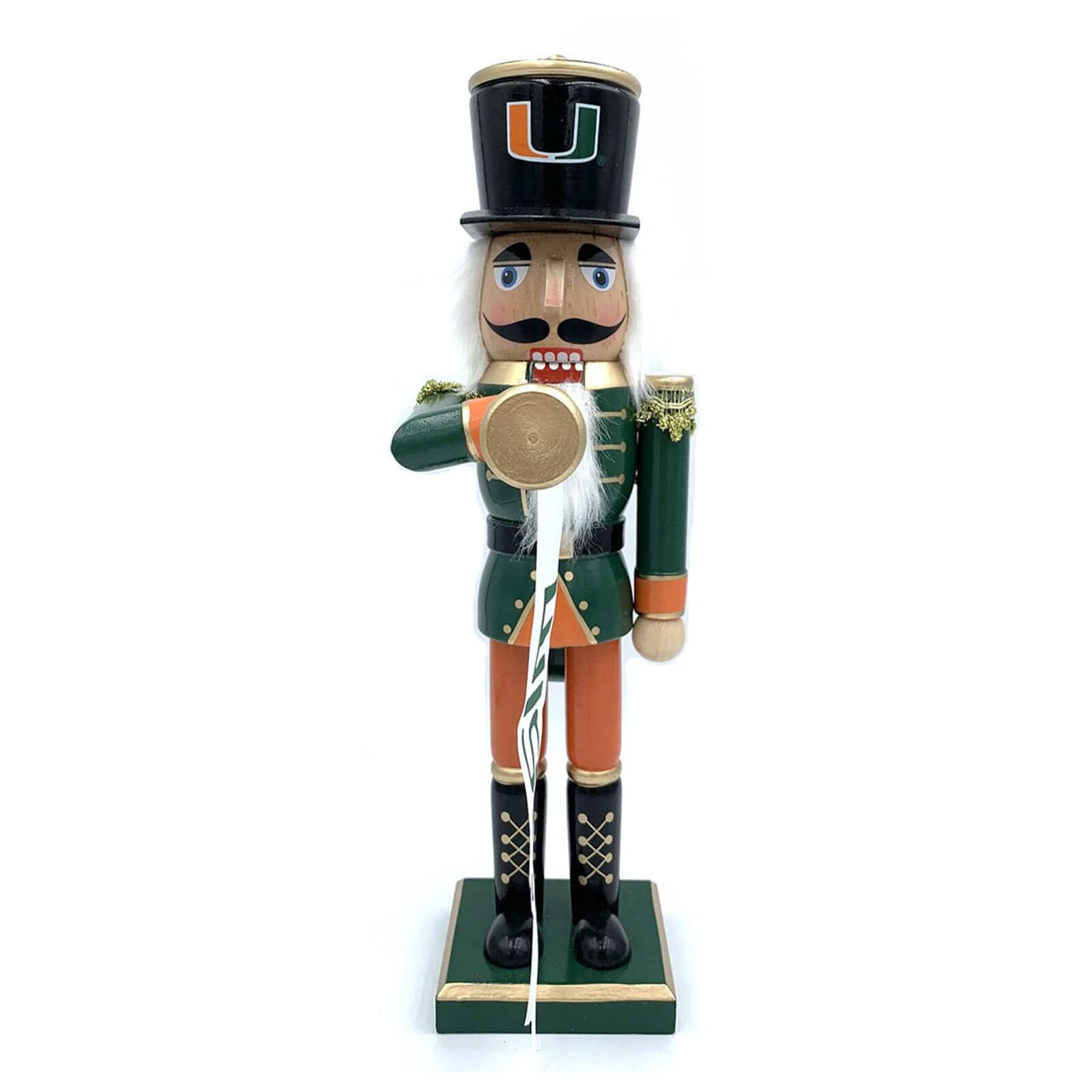 Santa's Workshop - Miami Hurricanes 14" Bugler Nutcracker - Green
