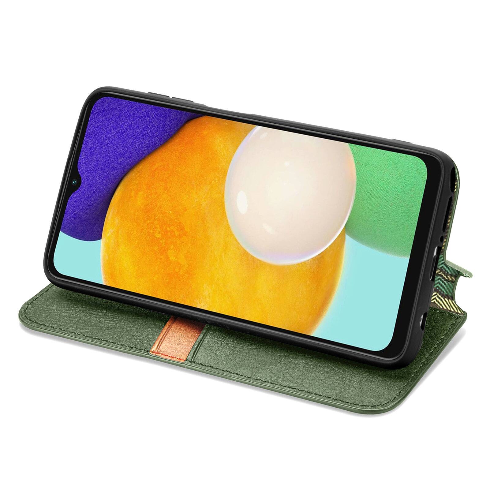 Back. Dteck - Magnetic Wallet Case For Samsung Galaxy S26 Plus, Shockproof PU Leather Flip Folio RFID Blocking Card Cover - Green.