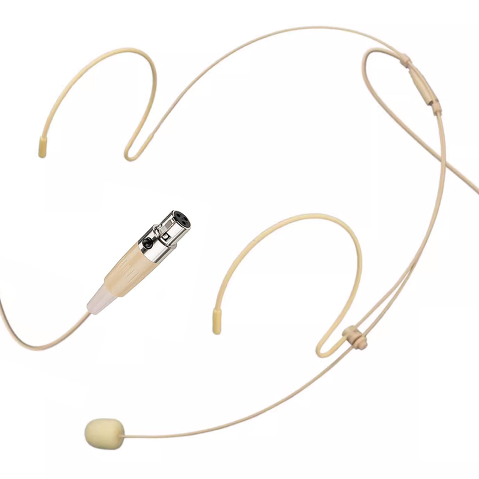 Front. PO3TICJUNKI3 - Headset Microphone Headworn Double Over Ear Earset Hanging Condenser Omnidirectional Mic Compatible With Akg - Mini XLR 3 Pin TA3F Plug Compatible with AKG Only.