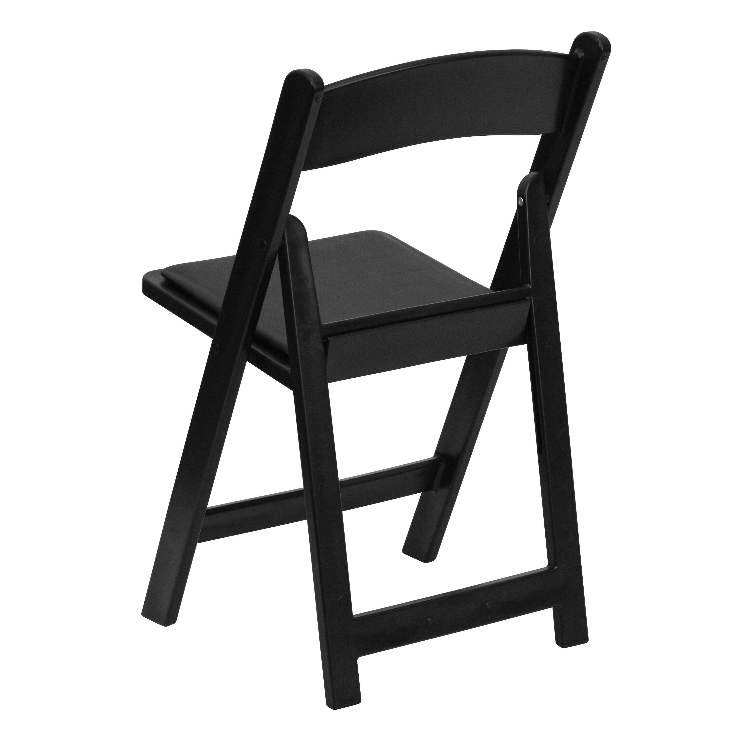 Alt View 9. Emma + Oliver - Set of 4 800 lb Weight Capacity Indoor/Outdoor Resin Folding Chairs - Black.
