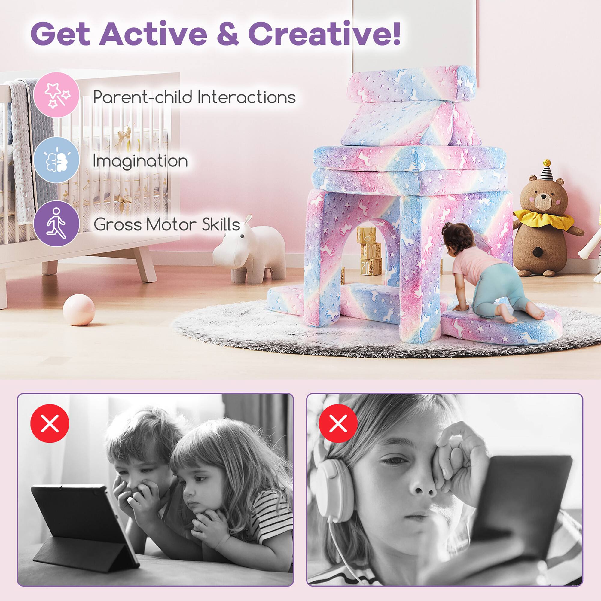 Get Active & Creative!

- Parent-child Interactions
- Imagination
- Gross Motor Skills

X
X