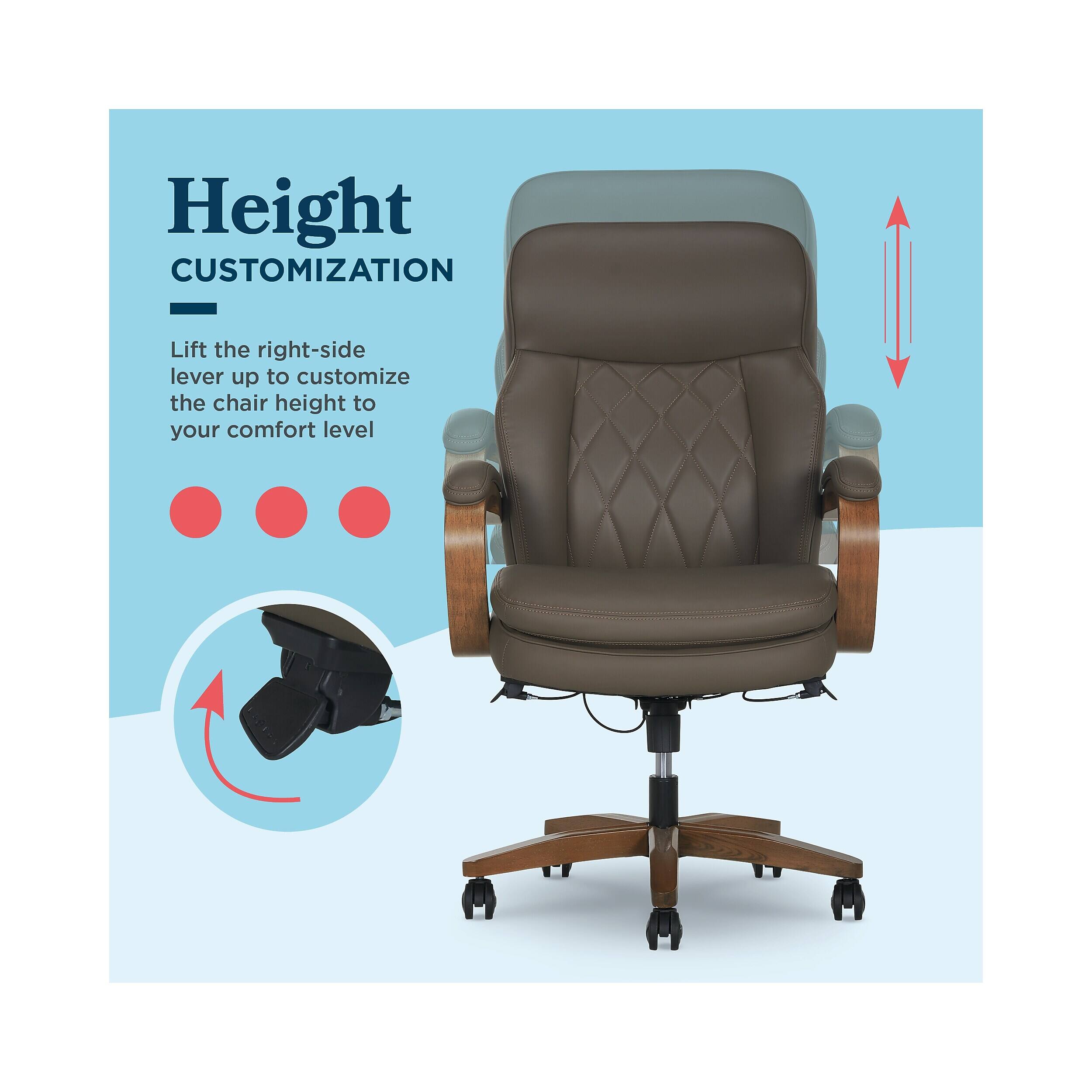 Height CUSTOMIZATION  
Lift the right-side lever up to customize the chair height to your comfort level