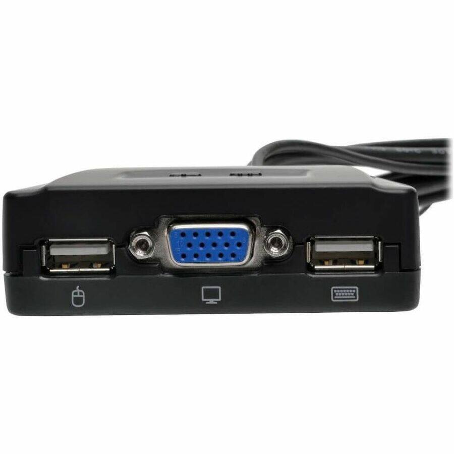 Alt View 5. Tripp Lite - 2-Port USB/VGA Cable KVM Switch with Cables and USB Peripheral Sharing - Black.