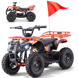 Hover Heart - Electric ATV for Teens and Beginners - 500W Motor, 36V 12Ah Battery, 15 MPH, Dual-Speed Parent Control, Front & Rear Car - Orange