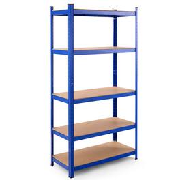Costway - 72" Heavy Duty Steel 5 Level Garage Shelf Metal Storage Adjustable Shelves - Blue