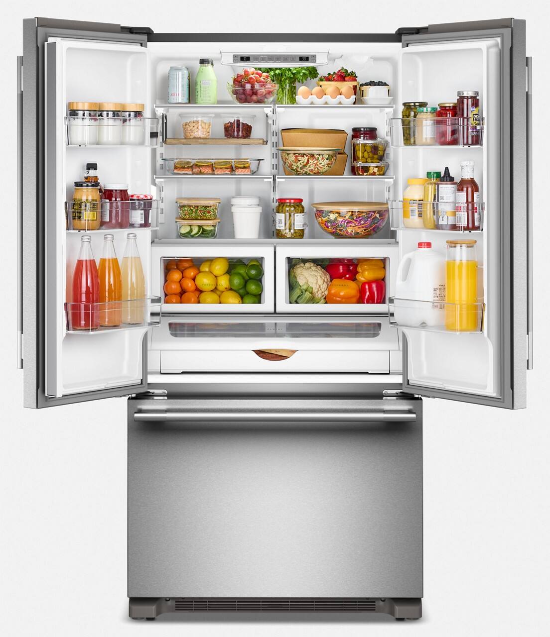 Back. KitchenAid - 36 in. wide 22 cu. ft. Counter-Depth French Door Refrigerator with Internal Water Dispenser - PrintShield Stainless.