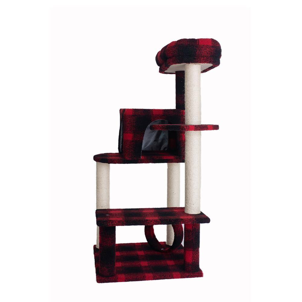 Alt View 1. Armarkat - 50Inch Classic Real Wood Cat Tree With Veranda Bench Mini Perch - Black.