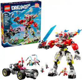 LEGO - DREAMZzz Cooper's Tiger Mech & Zero's Hot Rod Car Building Toy 71497