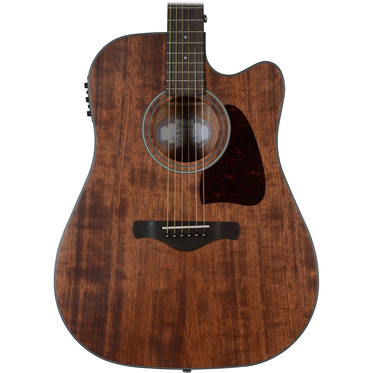 Alt View 5. Ibanez - Ibanez Artwood Series AW54CE Cutaway Dreadnought Acoustic Electric Guitar, Rosewood Fretboard, Open Pore Natural.