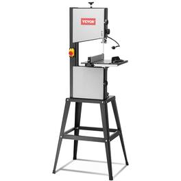 VEVOR - Benchtop Band Saw, 10-Inch, Dual-Speed (560 & 1100 RPM), 370W 1/2HP Motor, Includes Metal Stand, Work Light, Fence - Black
