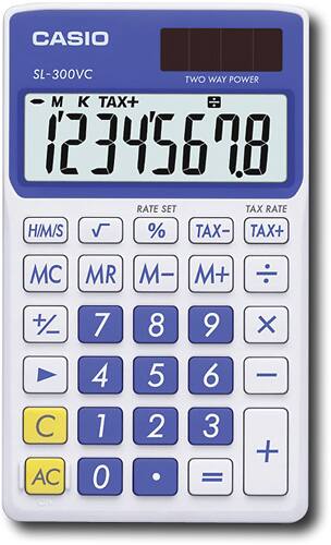 Front. Casio - Pocket Calculator - Blue.