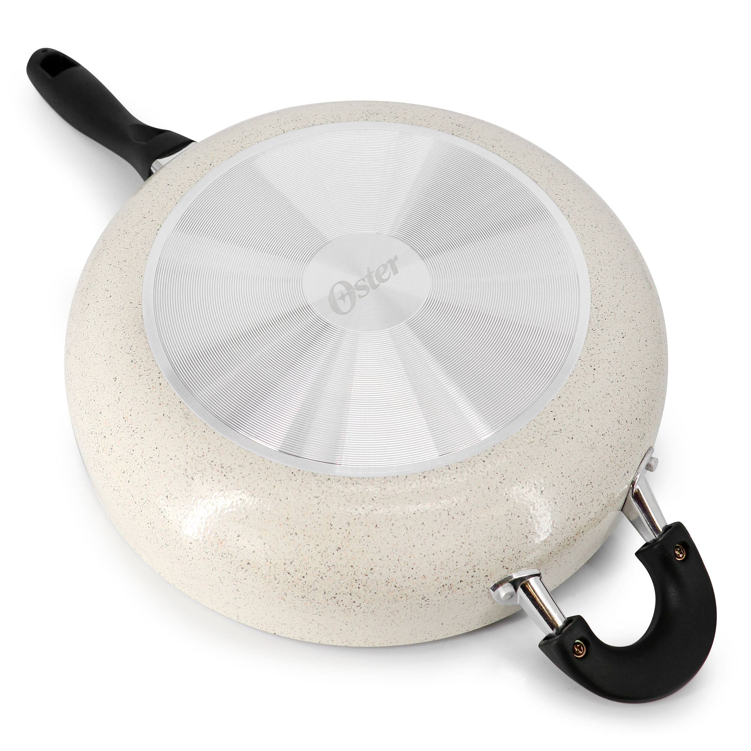 Alt View 3. Oster - Oster Clairborne 5 Quart Aluminum Nonstick Saute Pan with Lid in Sand - Tan.