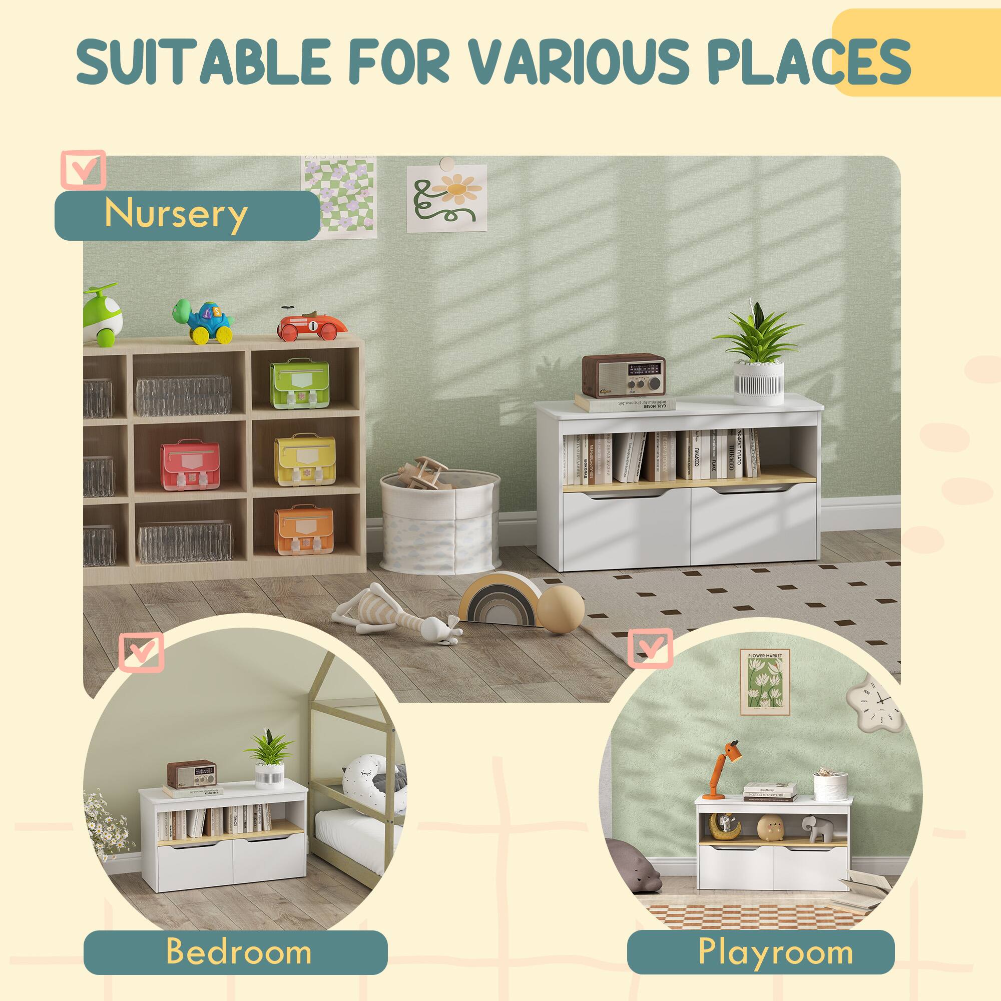 SUITABLE FOR VARIOUS PLACES

- Nursery
- Bedroom
- Playroom