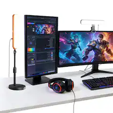 Front. Neewer - BASICS 2-Pack Desktop LED Light Kit, 12W Bi-Color CRI95%, w/ 11" Stands & Monitor Clamps, L10.