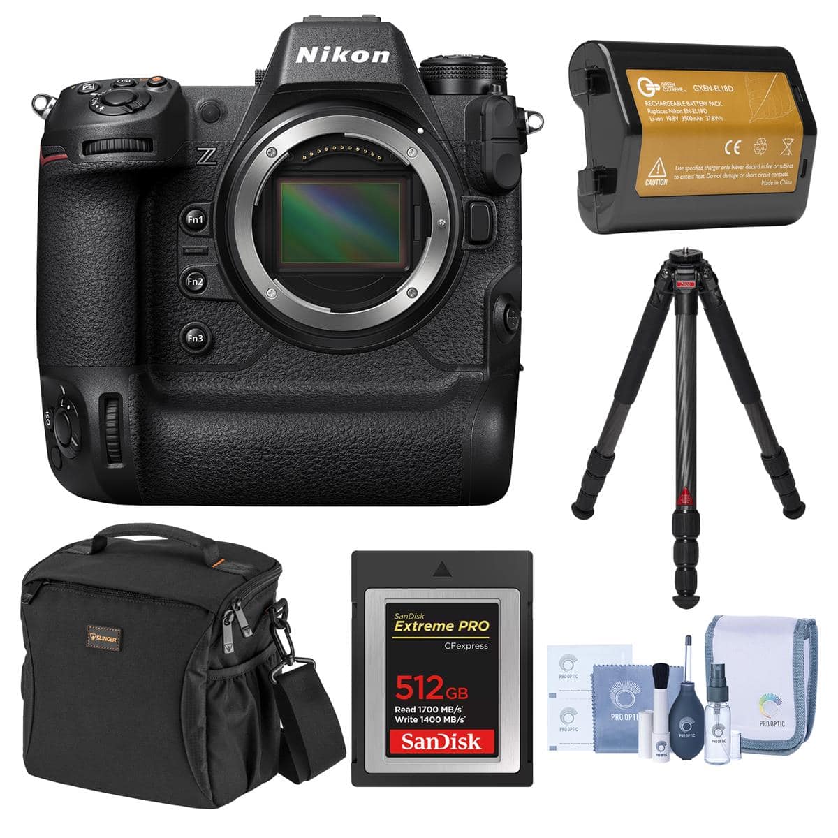 Bundle - Nikon - Z9 Mirrorless Camera, with 512GB Memory Card, Li-Ion Battery, Tripod and Cleaning Kit price history on PriceWatchPro