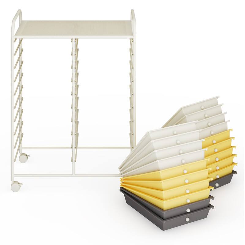 Alt View 2. WELLFOR - 20 Drawer Rolling Storage Cart Organizer,Art & Craft Storage Cart Tools Scrapbook Paper Office School Organizer - Yellow.