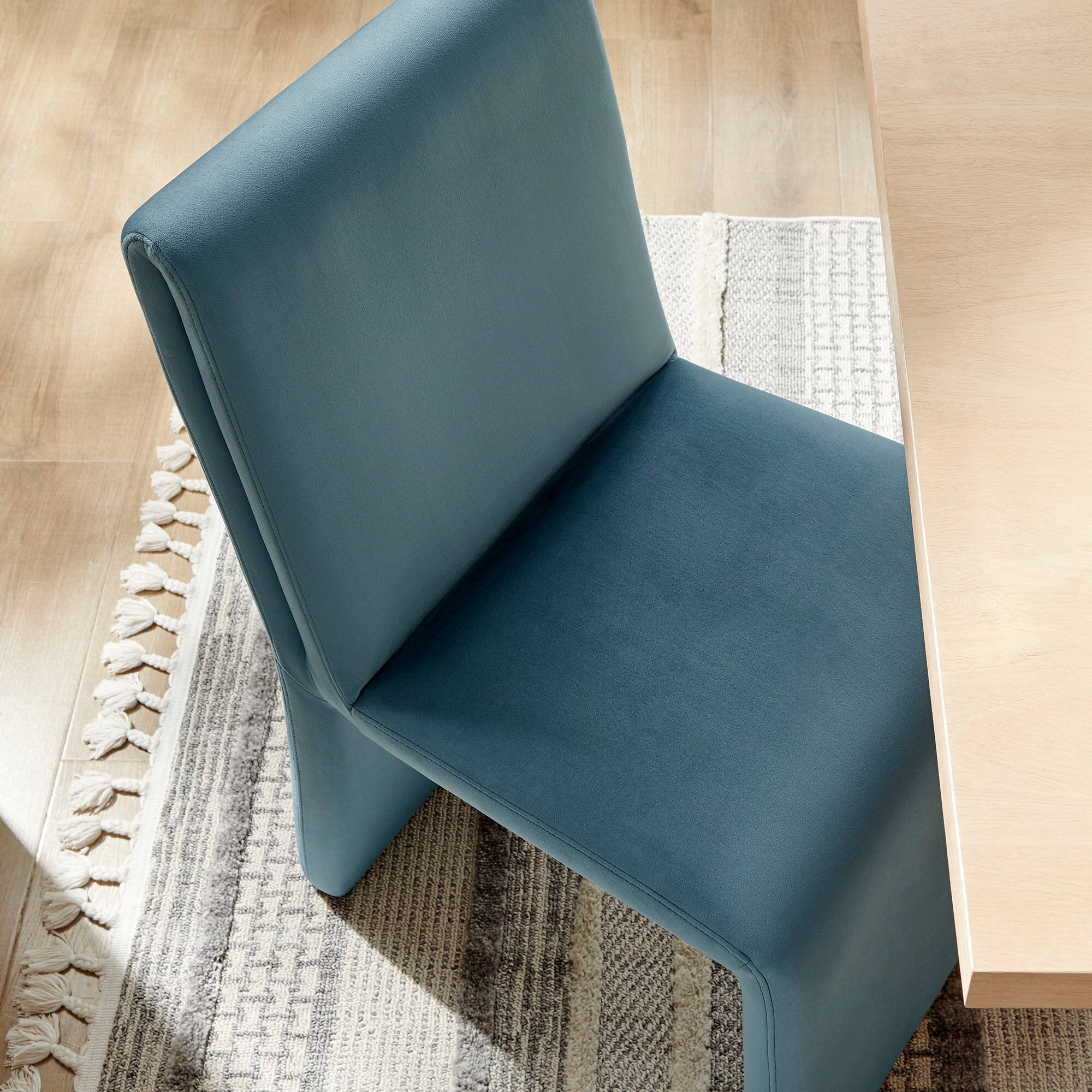 Alt View 5. Modway - Emory Upholstered Performance Velvet Dining Side Chair by Modway - Blue.