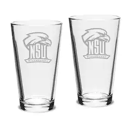 Jardine - Northeastern State Riverhawks Team Design Two-Piece 16oz. Classic Pub Glass Set - Multicolor