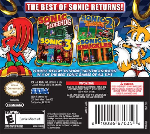 sonic classic ds