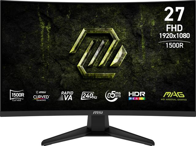 MSI - MAG 275CF X24 27" FHD Curved Rapid VA 240Hz 0.5ms Gaming Monitor with FreeSync Premium and HDR Ready (HDMI, DisplayPort) - Black
