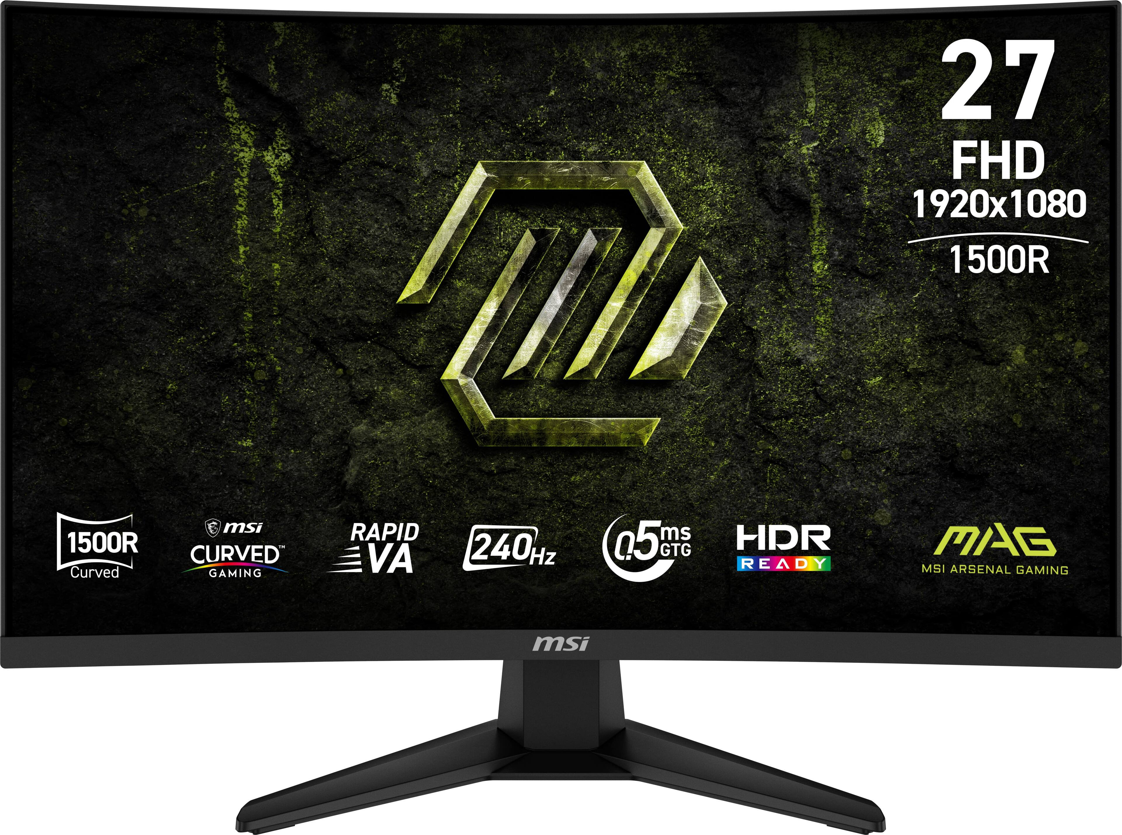 MSI - MAG 275CF X24 27" Rapid VA LCD Curved FHD 240Hz 0.5ms FreeSync Gaming Monitor with HDR ready (DIsplayPort, HDMI) - Black