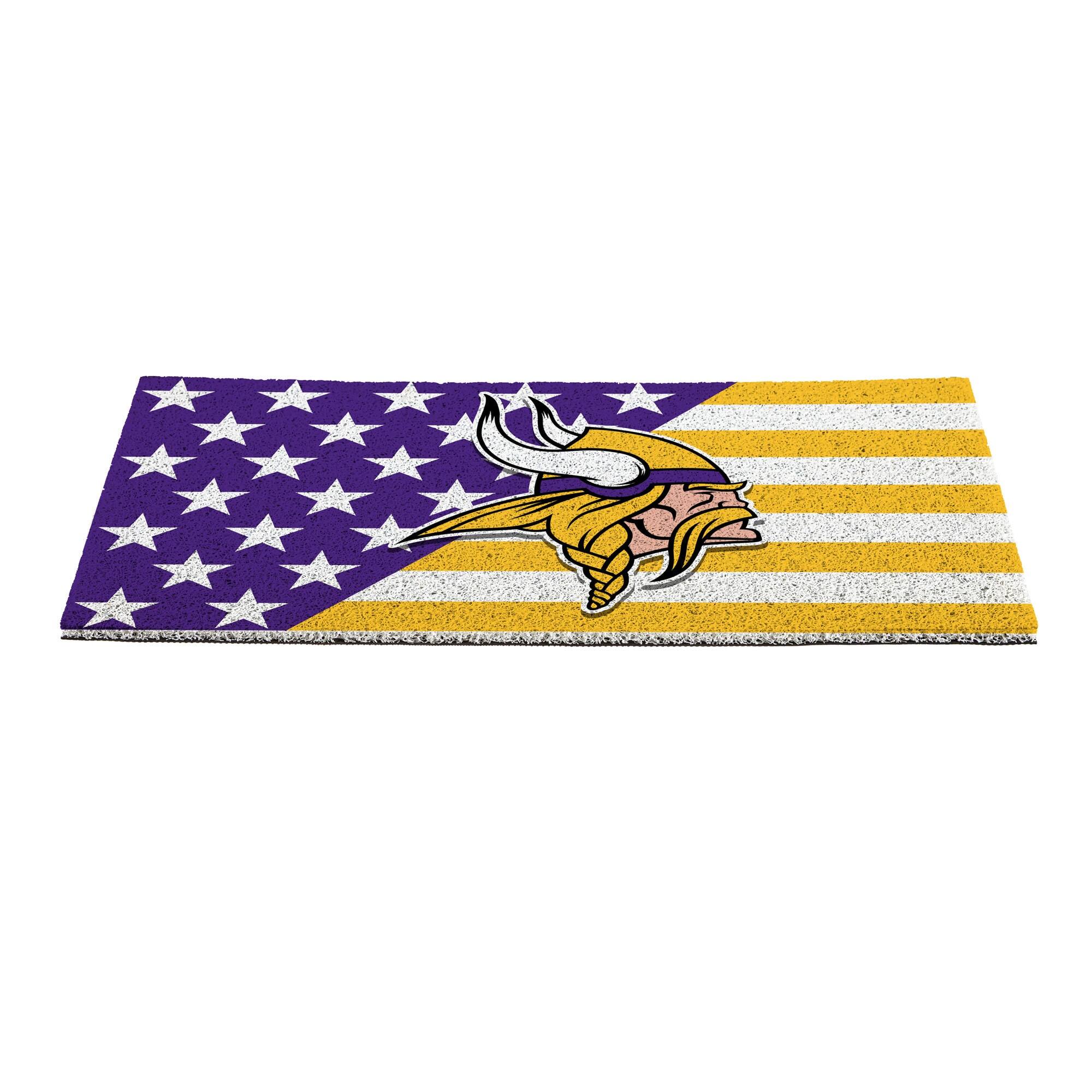 Alt View 1. Evergreen Enterprises - Minnesota Vikings 16" x 28" Stars & Stripes Patriotic Turf Mat - Multicolor.