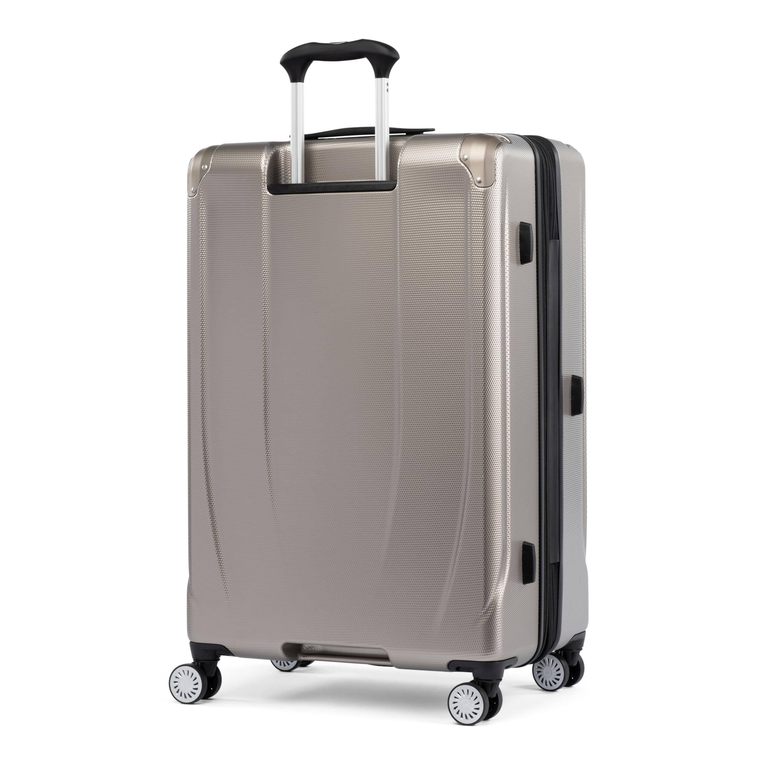 Left. Travelpro - Travelpro Pathways 3 Hardside Expandable Luggage, 8 Spinner Wheels, Lightweight Hard Shell Suitcase - Champagne.