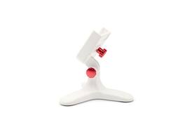 WeatherTech - DeskFone | Adjustable & Secure Fit Universal Desktop Cell Phone Holder – White Body – Red Metal Knobs - White/Red Metal