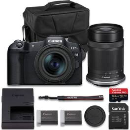 Bundle - Canon - EOS R8 Mirrorless Camera With RF 24-50mm f/4.5-6.3 IS STM + RF-S 55-210mm f/5-7.1 IS STM Lens + Extra LP-E17