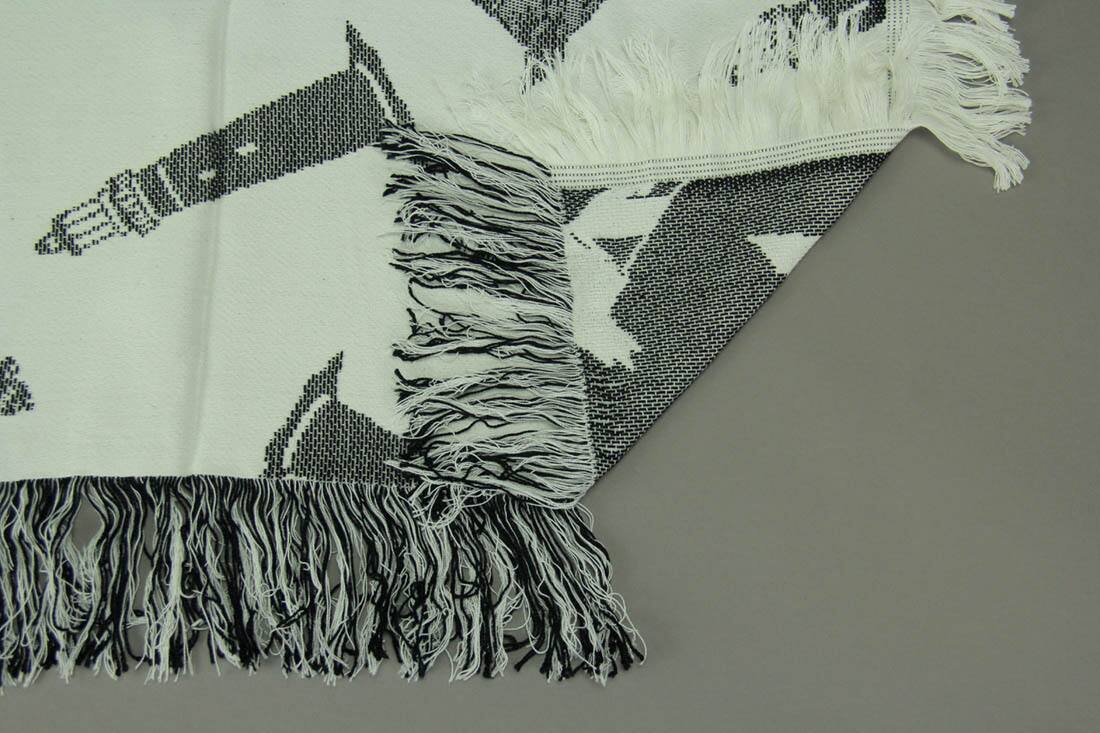 Alt View 1. Manual Woodworkers & Weavers - Manual Weavers Lighthouse Print Throw Blanket 48 X 60 - White.