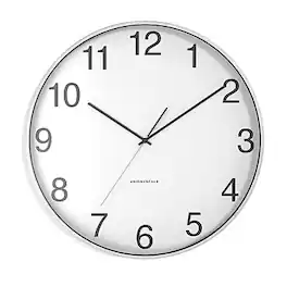 Union & Scale - Essentials Wall Clock, Aluminum, 16" - Silver