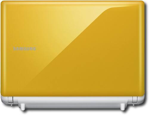 Front Standard. Samsung - Netbook with Intel® Atom™ Processor - Caribbean Yellow.