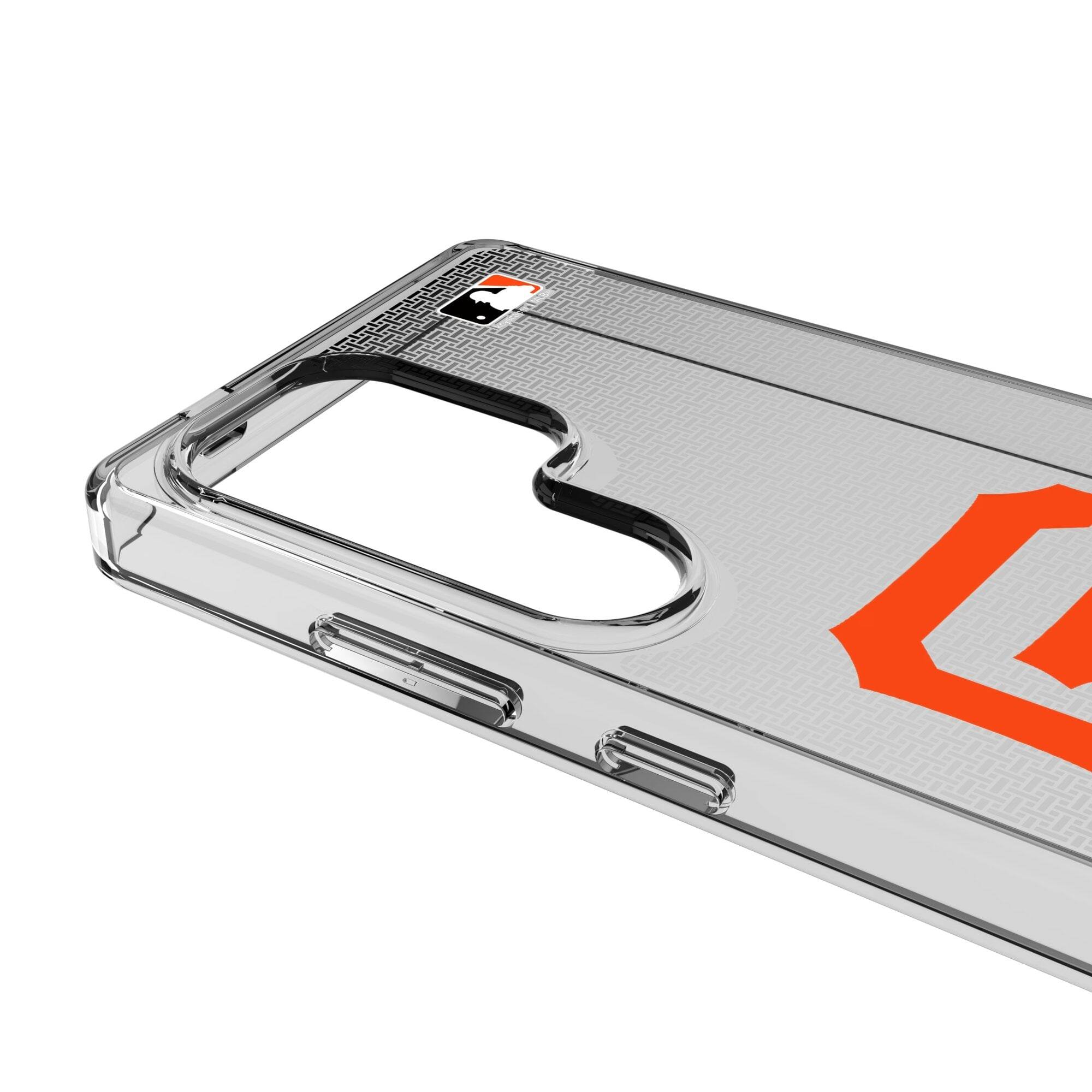 Alt View 2. Keyscaper - San Francisco Giants Linen Logo Galaxy Clear Case - S22 - Multicolor.