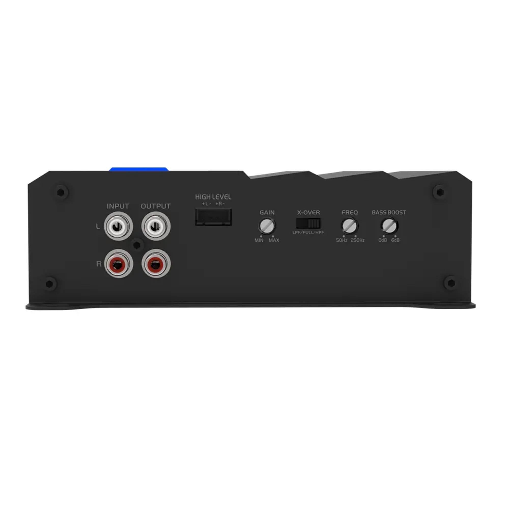INPUT OUTPUT HIGH LEVEL +L +R- GAIN X-OVER FREO BASS BOOST L MIN MAX UE/RAL/T8 SOHE Oa Dos 6d8 R