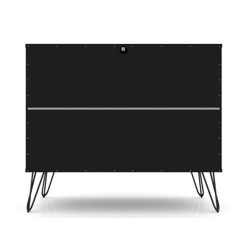 Back. SlickBlue - Scandinavian Style 3-Drawer Wood Dresser for Bedroom - Black.