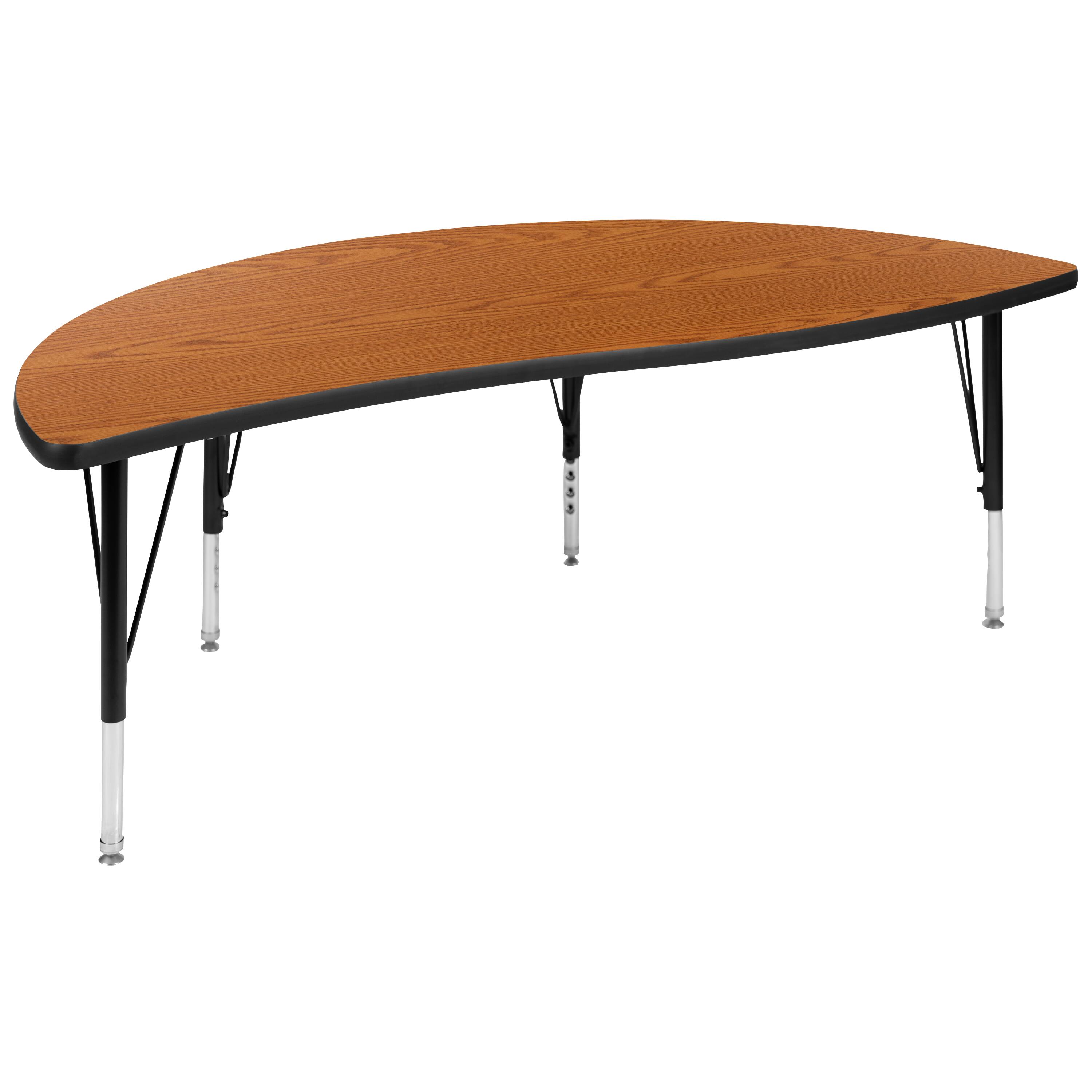 Alt View 9. Emma + Oliver - 60" Circle Wave Collaborative Laminate Activity Table Set with 12" Student Stack Chairs - Oak.