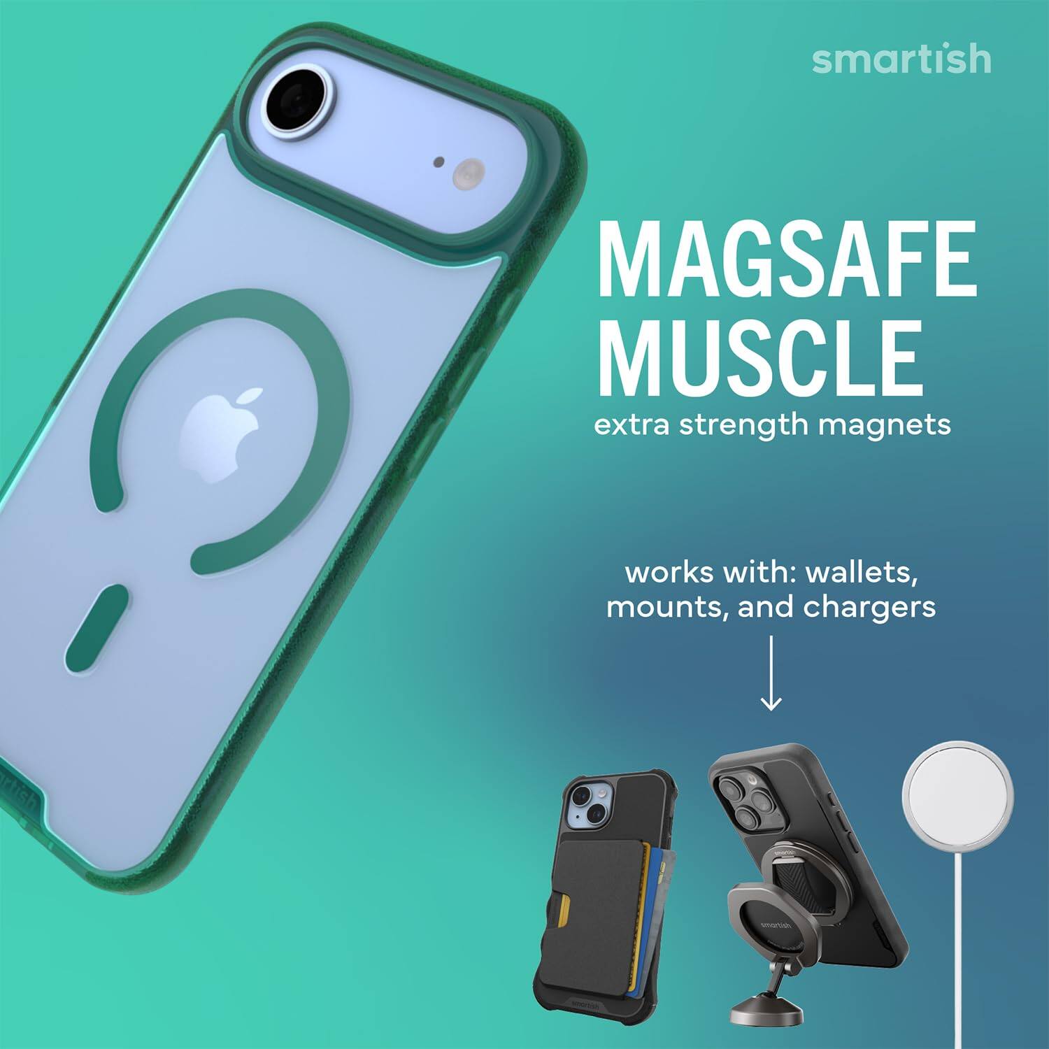 smartish  
MAGSAFE MUSCLE extra strength magnets  
works with: wallets, mounts, and chargers