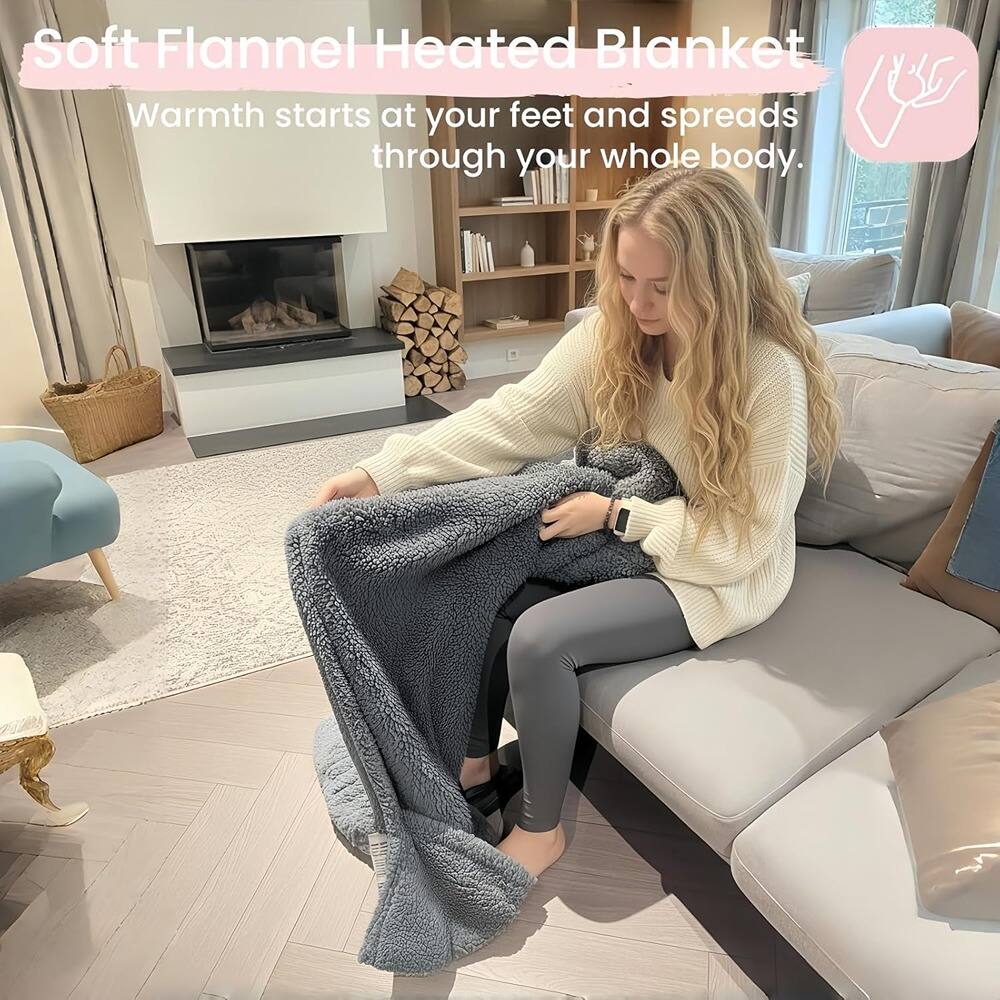 Soft Flannel Heated Blanket  
Warmth starts at your feet and spreads through your whole body.